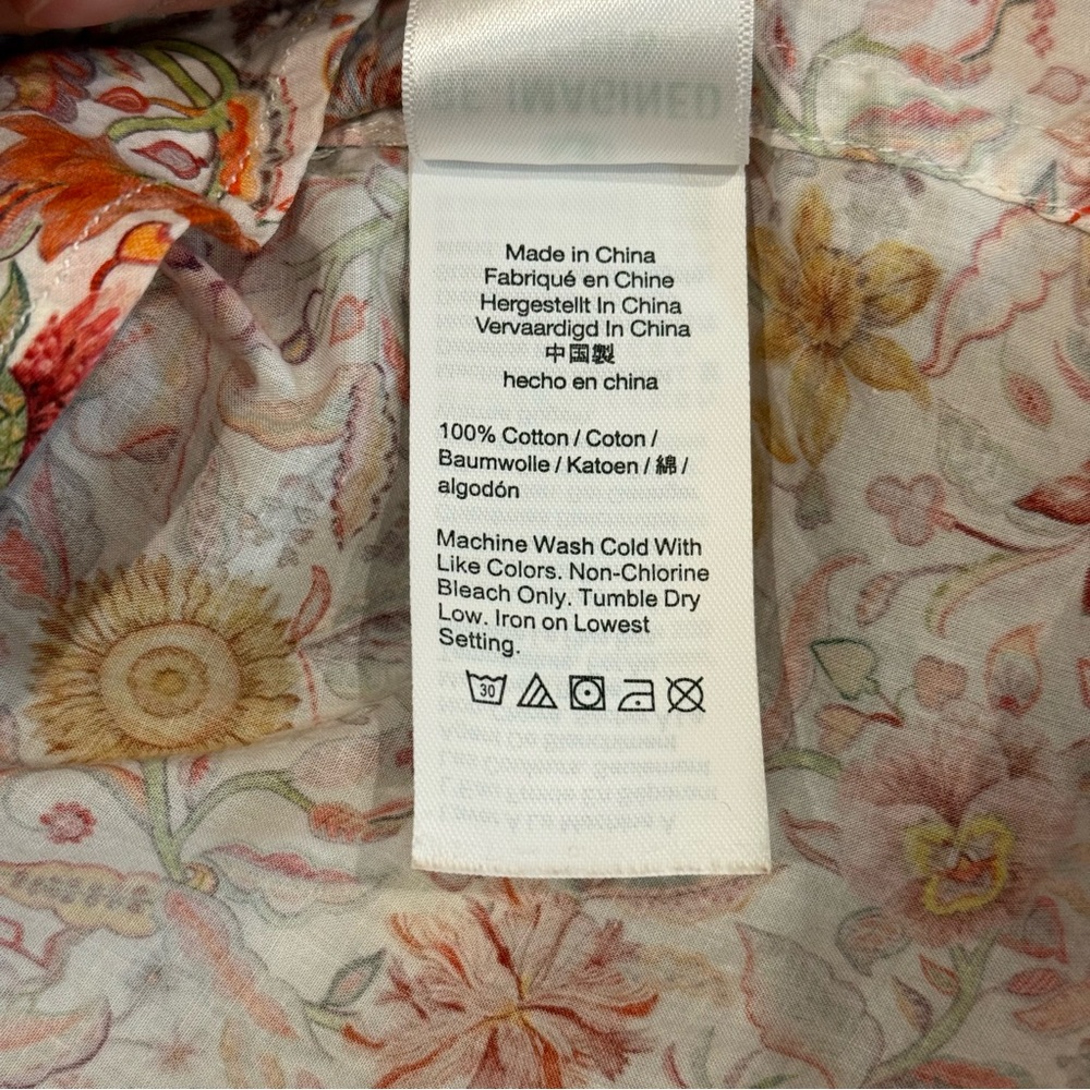 J. Crew Classic Fit Organic Cotton Popover Shirt Liberty Garden of Life Size 4 - Picture 7 of 8